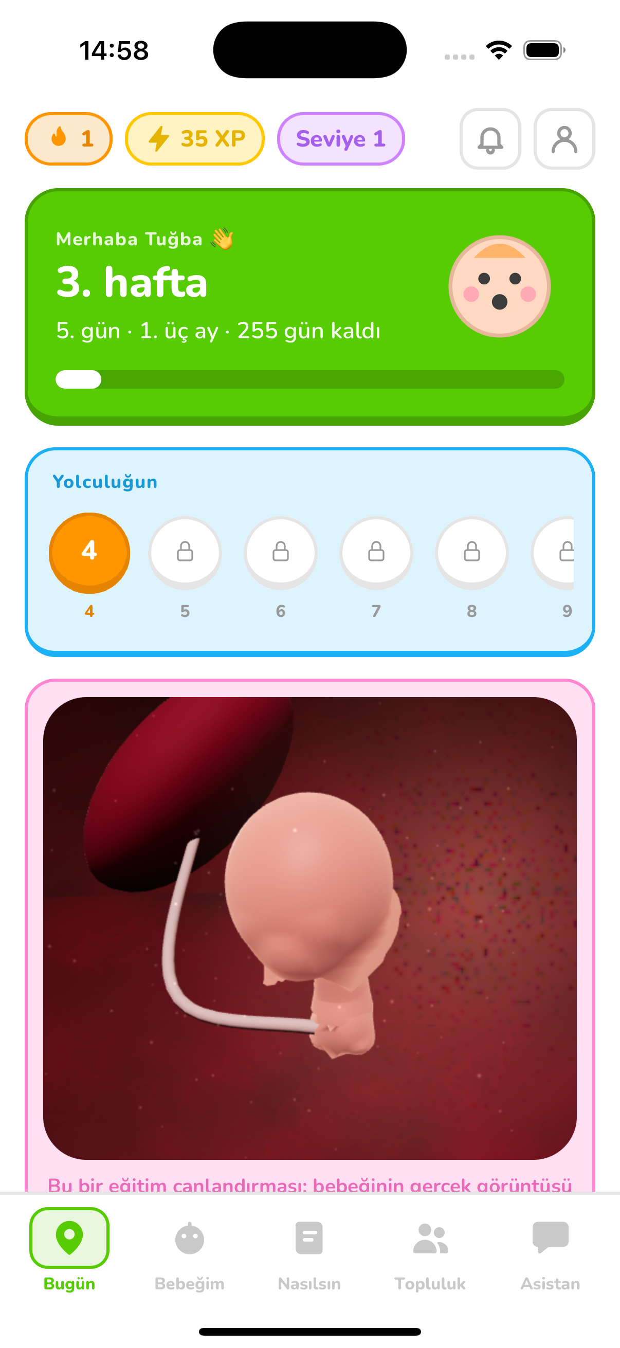 Minik Mucizem Uygulama Ekranı